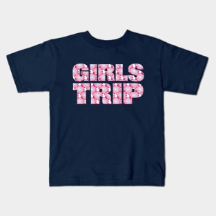 Girls Trip Floral Art Typography for Bachelorette Kids T-Shirt